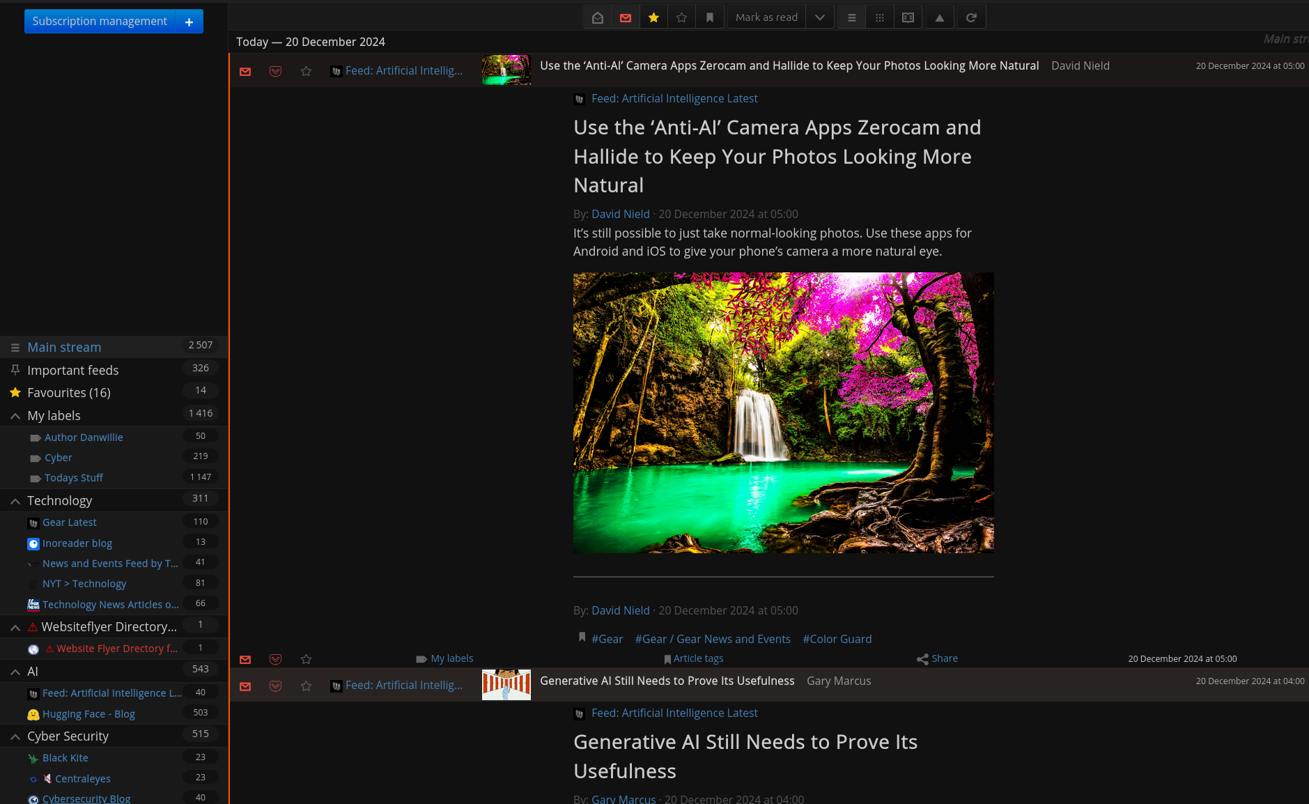 WebsiteFlyer.com Directory Service using Normal View RSS Feed